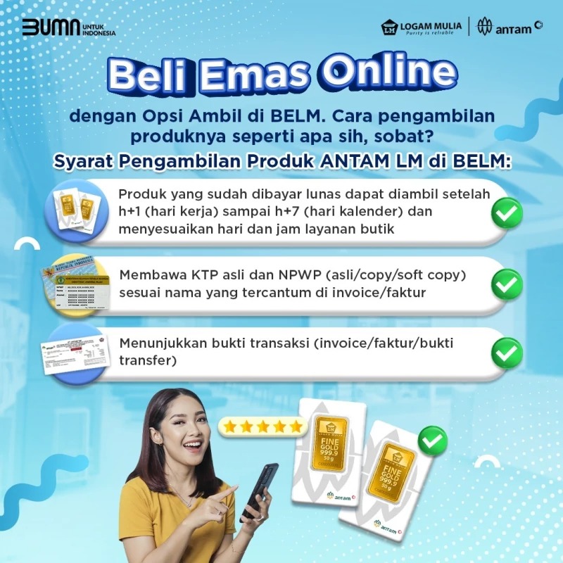Beli Emas Online - Cara Pengambilan di BELM